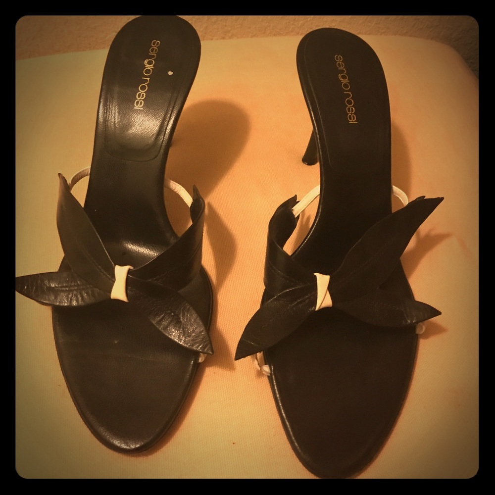 Sergio Rossi Leather Mule Sandals